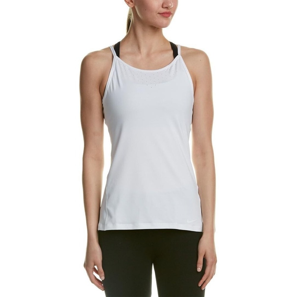Nike Women's Dri-Fit Seasonal Running Training Tank Top Shirt White XS NEW